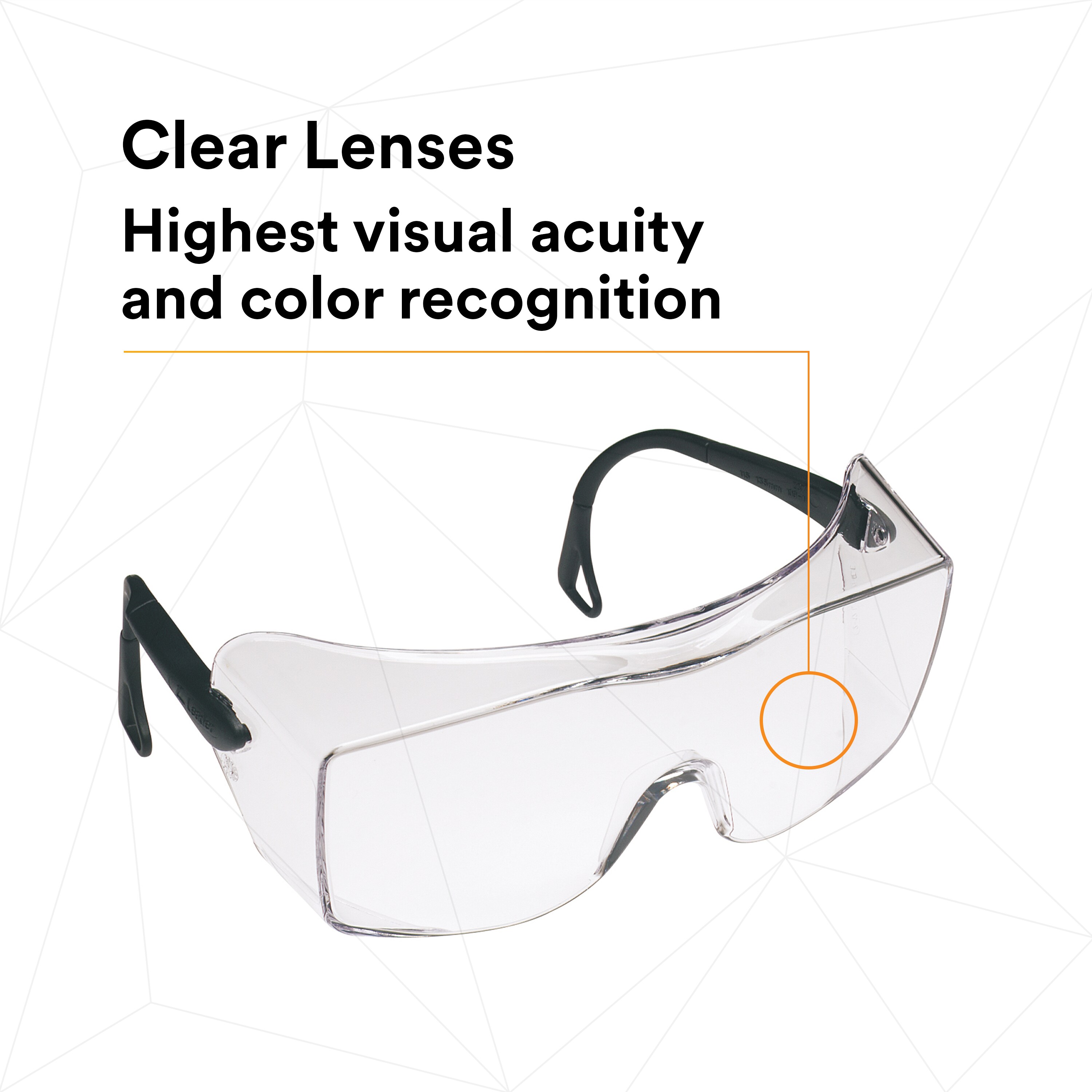 3M OX Protective 2000 Safety Glasses with Clear Anti-Fog Lens and Black Secure Grip Temple from Columbia Safety